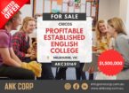 Operational & Profitable English College with Long Registration in Melbourne – AKC20169
 - Operational & Profitable English College with Long Registration in Melbourne – AKC20169
